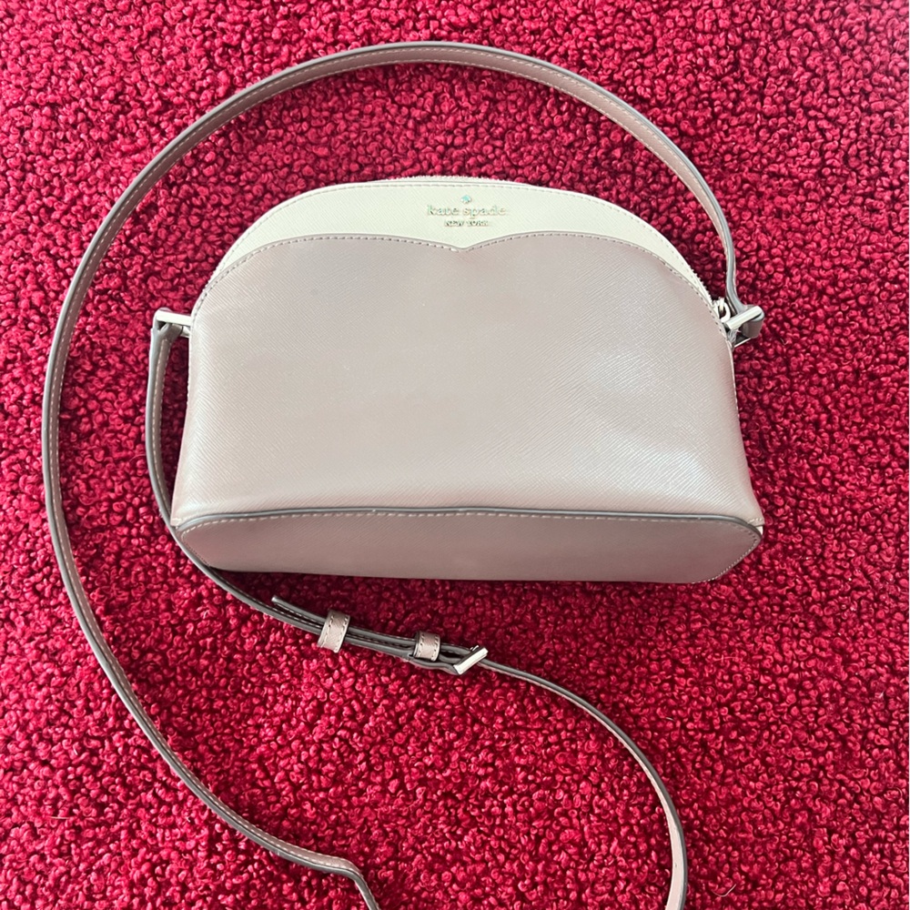 Kate Spade Taupe and Cream Crossbody Bag